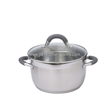 Kitchen Stainless Steel Stock Pot with Glass